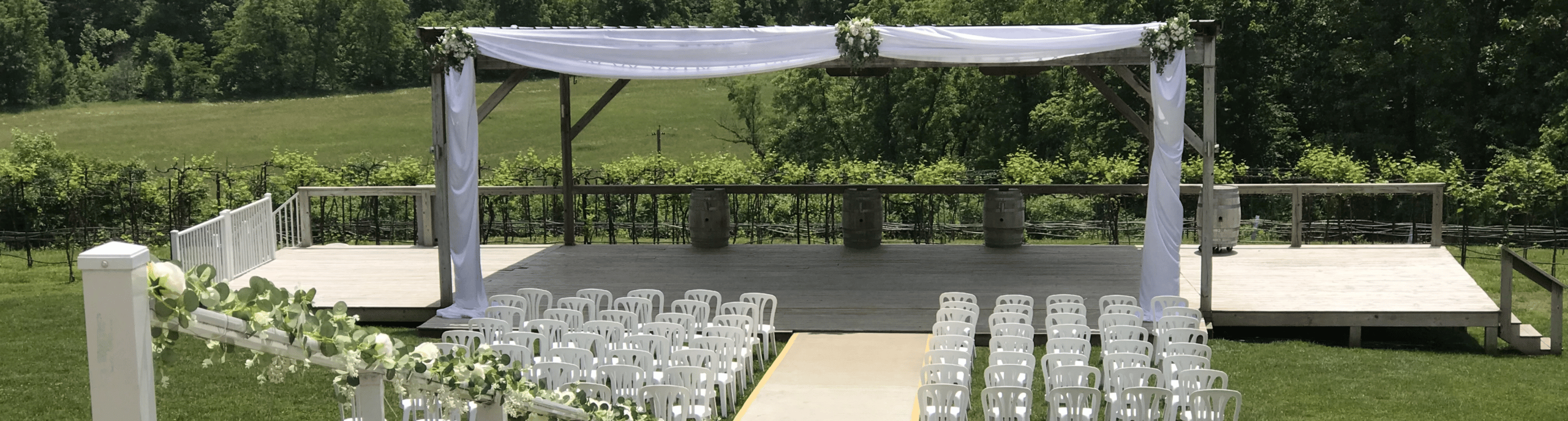 Vineyard Wedding Setup